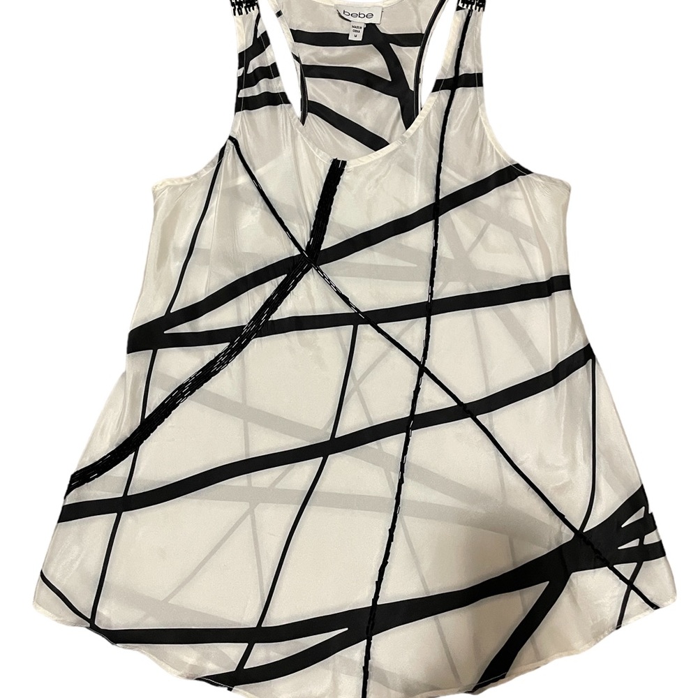 Bebe Sleeveless Tank in black and white!